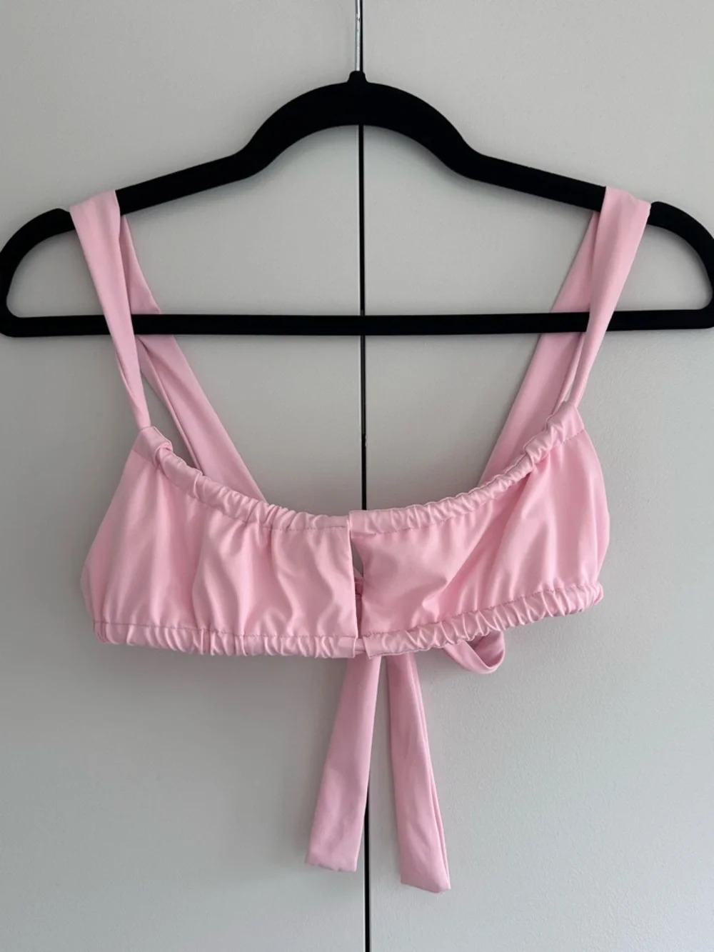 Frankie’s Bikinis Willow Ruched Bikini Top in Love Pink - Size Medium